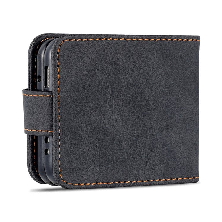AZNS PU Leather Flip Phone Case for Huawei P50 Pocket / Pocket S, Folding All-Inclusive Protective Phone Cover with Card Slots - Black