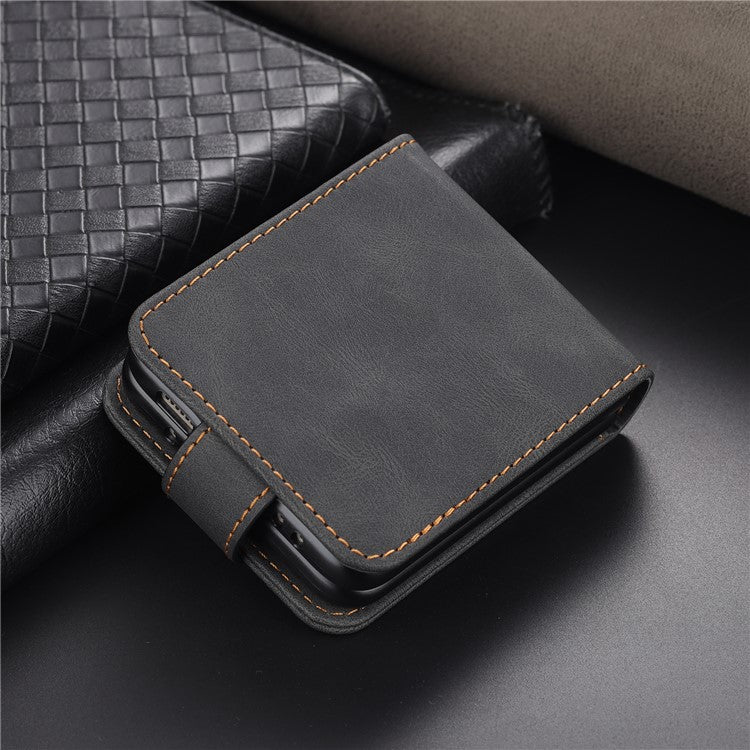 AZNS PU Leather Flip Phone Case for Huawei P50 Pocket / Pocket S, Folding All-Inclusive Protective Phone Cover with Card Slots - Black