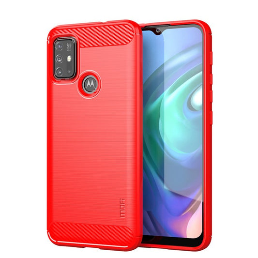 MOFI Carbon Fiber Brushed TPU Cover for Motorola Moto G30/G20 / Moto G10 - Red