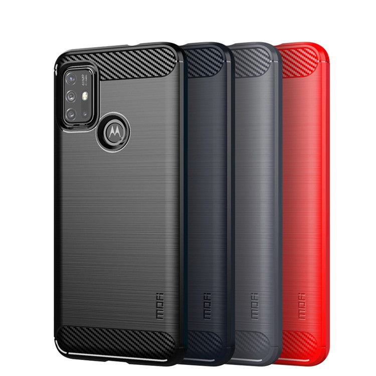 MOFI Carbon Fiber Brushed TPU Cover for Motorola Moto G30/G20 / Moto G10 - Red