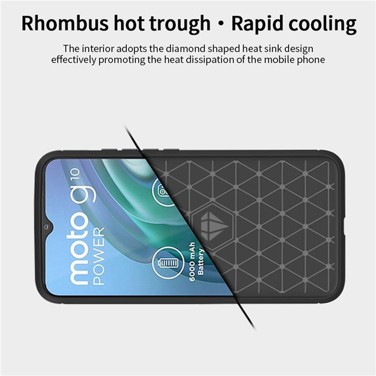 MOFI Carbon Fiber Brushed TPU Cover for Motorola Moto G30/G20 / Moto G10 - Blue