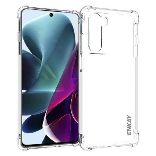 ENKAY HAT PRINCE Anti-slip Side Strip Crystal Clear Four Corner Cushions TPU Cover Case for Motorola Edge S30/Moto G200 5G