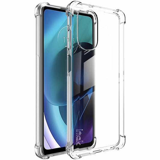 IMAK Drop-proof Shockproof Soft TPU Cover Mobile Phone Case with Screen Protector for Motorola Moto G51 5G - Transparent