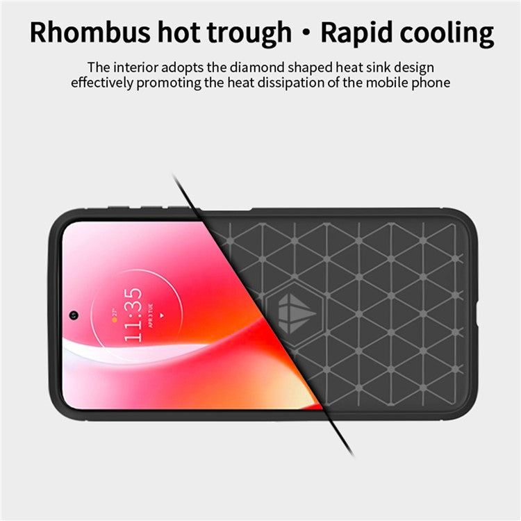 MOFI JK TPU Series-1 for Motorola Moto G 5G (2022) Phone Protector Carbon Fiber Texture Soft TPU Brushed Surface Anti-fall Case - Blue