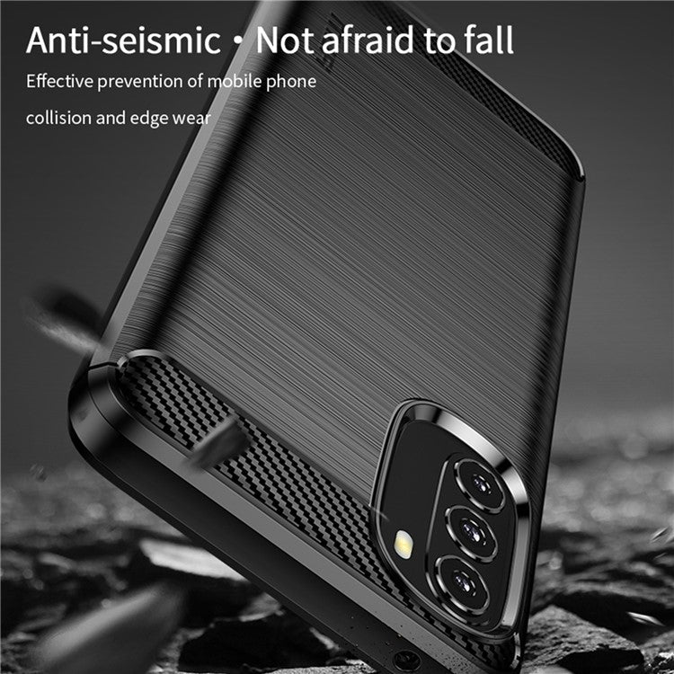 MOFI JK TPU Series-1 for Motorola Moto G 5G (2022) Phone Protector Carbon Fiber Texture Soft TPU Brushed Surface Anti-fall Case - Grey