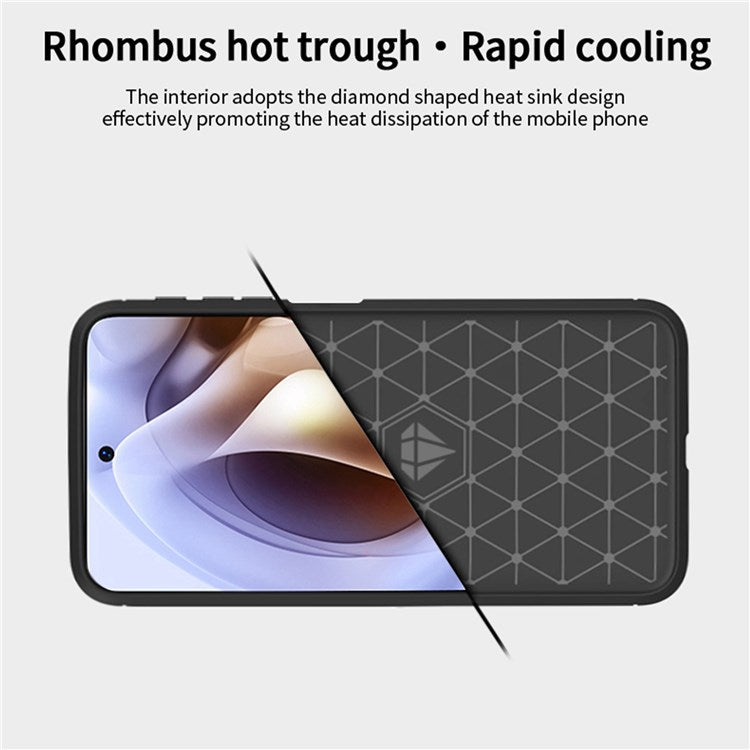 MOFI JK TPU Series-1 for Motorola Moto G31/G41 Brushed Carbon Fiber Texture Soft TPU Phone Case Anti-collision Protective Cover - Black
