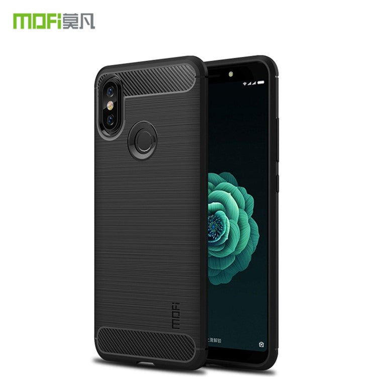 MOFI Carbon Fiber Texture Brushed TPU Back Case for Xiaomi Redmi S2 / Y2 - Black