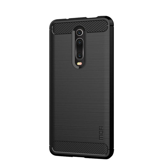 MOFI Carbon Fiber Texture Brushed TPU Cell Phone Case for Xiaomi Redmi K20/Mi 9T/K20 Pro/Mi 9T Pro - Black