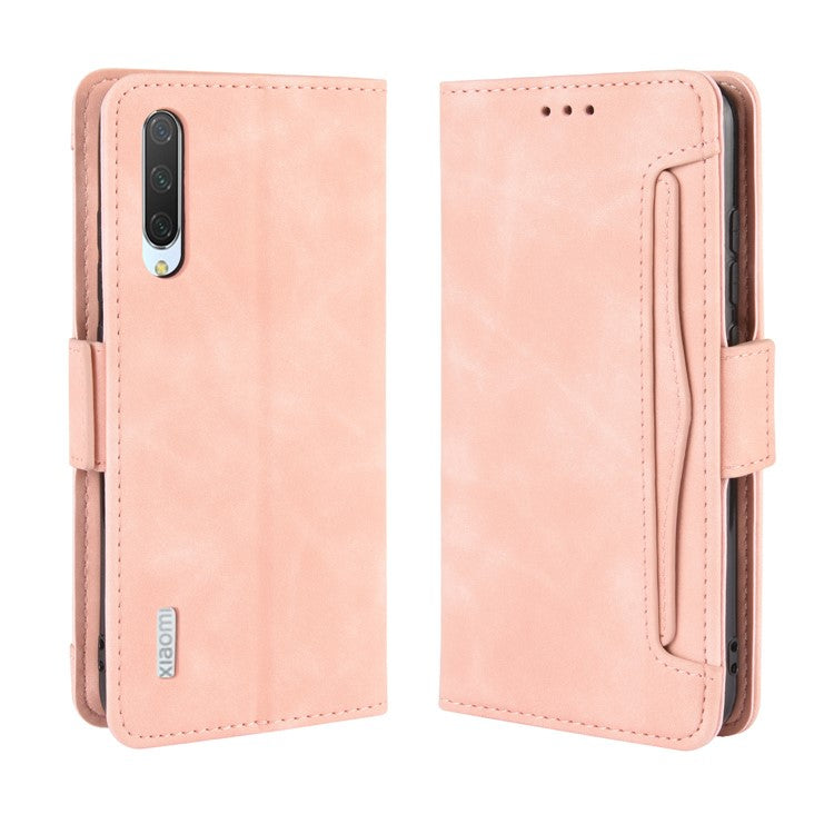 Wallet Stand Leather Phone Casing with Multiple Card Slots for Xiaomi Mi CC9e/Mi A3 - Pink