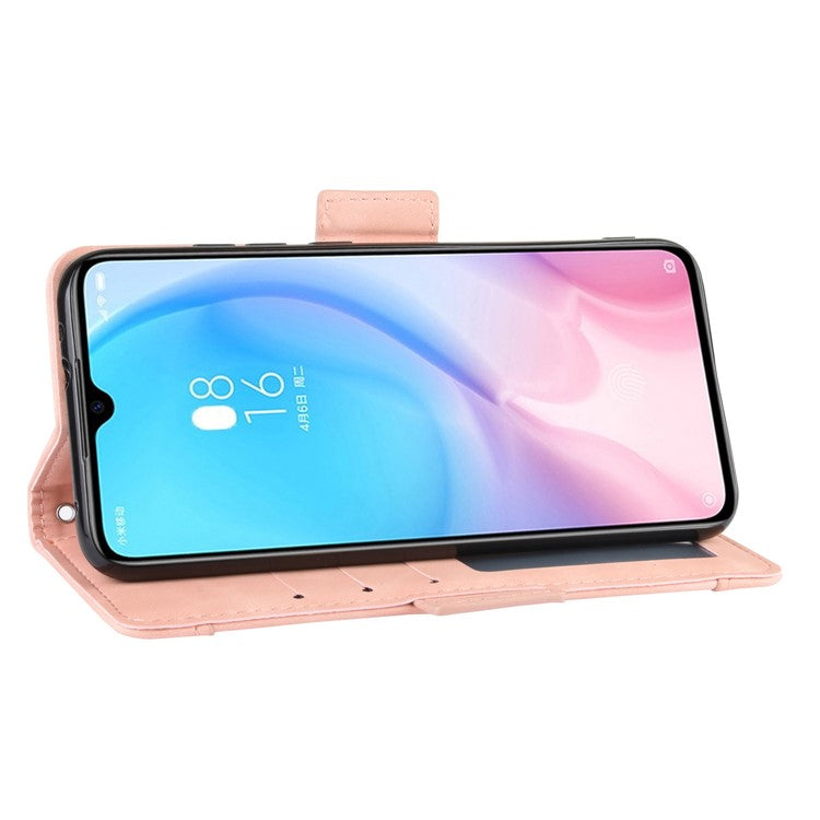 Wallet Stand Leather Phone Casing with Multiple Card Slots for Xiaomi Mi CC9e/Mi A3 - Pink