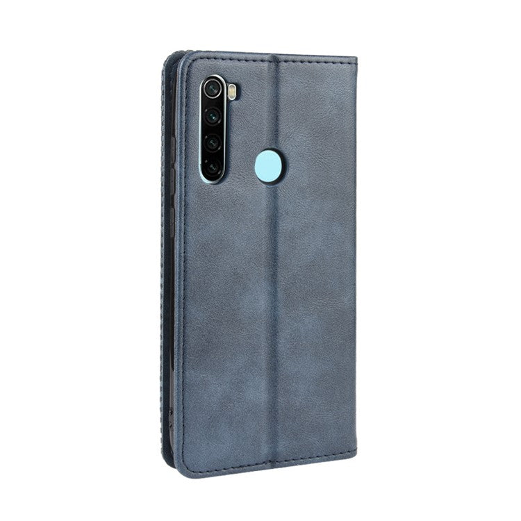 Auto-absorbed Retro PU Leather Shell for Xiaomi Redmi Note 8 - Blue