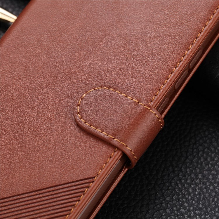 AZNS PU Leather Wallet Stand Case for Xiaomi Redmi Note 8 Pro - Coffee