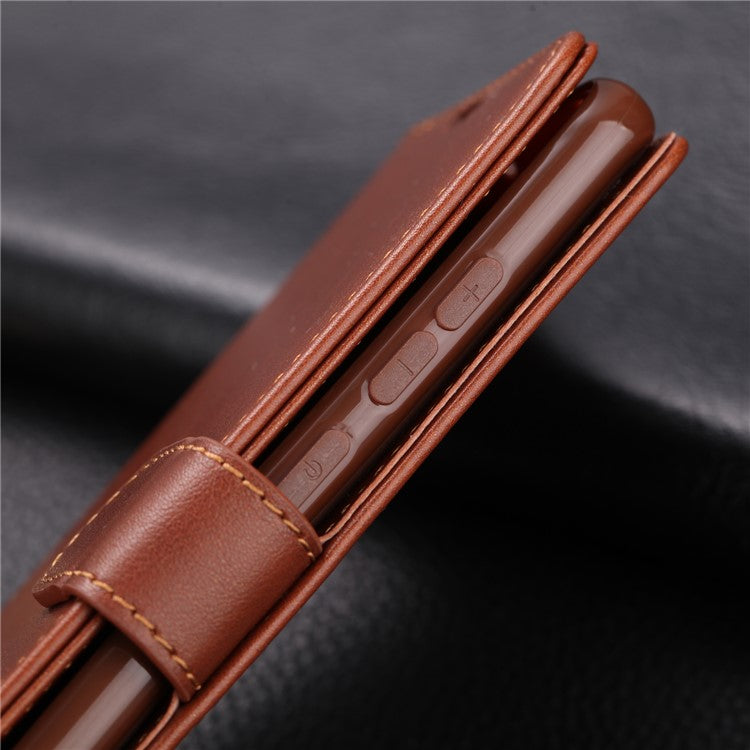 AZNS PU Leather Wallet Stand Case for Xiaomi Redmi Note 8 Pro - Coffee