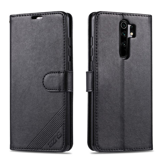 AZNS Phone Shell Leather Shell for Xiaomi Redmi 9 - Black