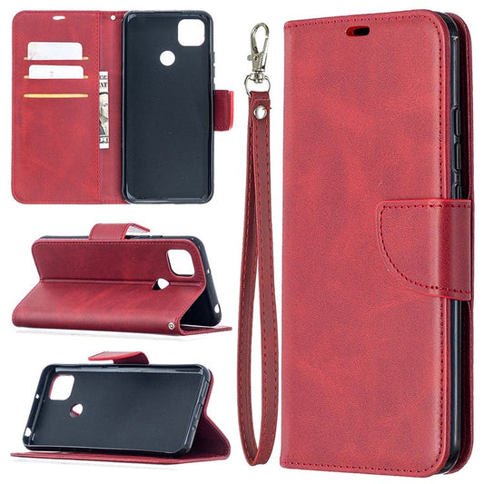 With Wallet Leather with Stand Stylish Case for Xiaomi Redmi 9C/Redmi 9C NFC - Red