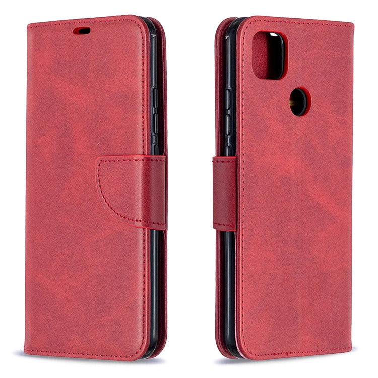 With Wallet Leather with Stand Stylish Case for Xiaomi Redmi 9C/Redmi 9C NFC - Red