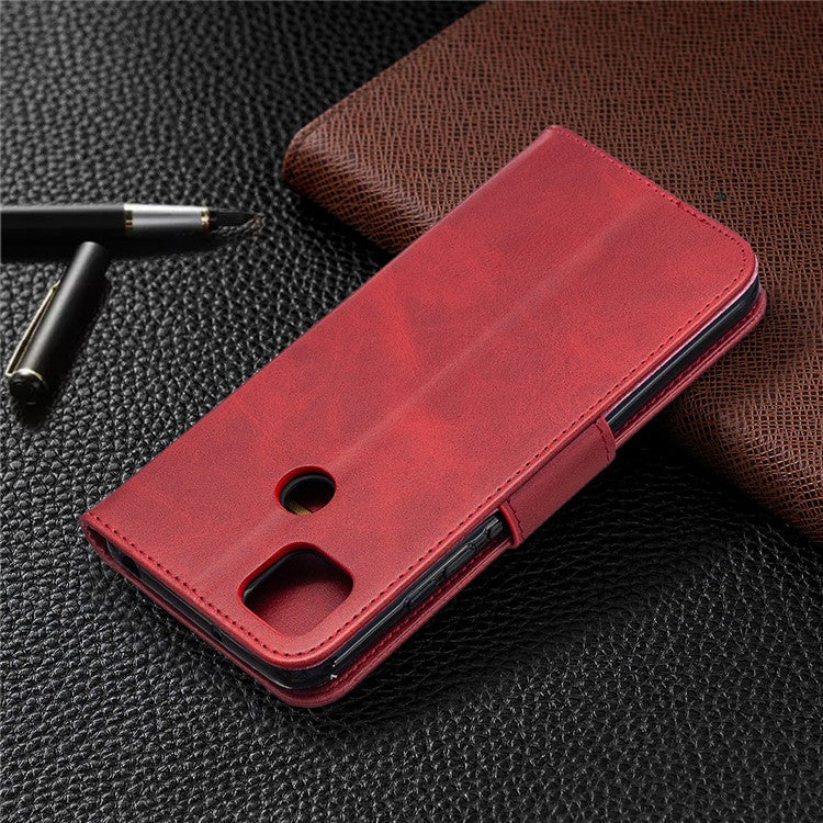 With Wallet Leather with Stand Stylish Case for Xiaomi Redmi 9C/Redmi 9C NFC - Red