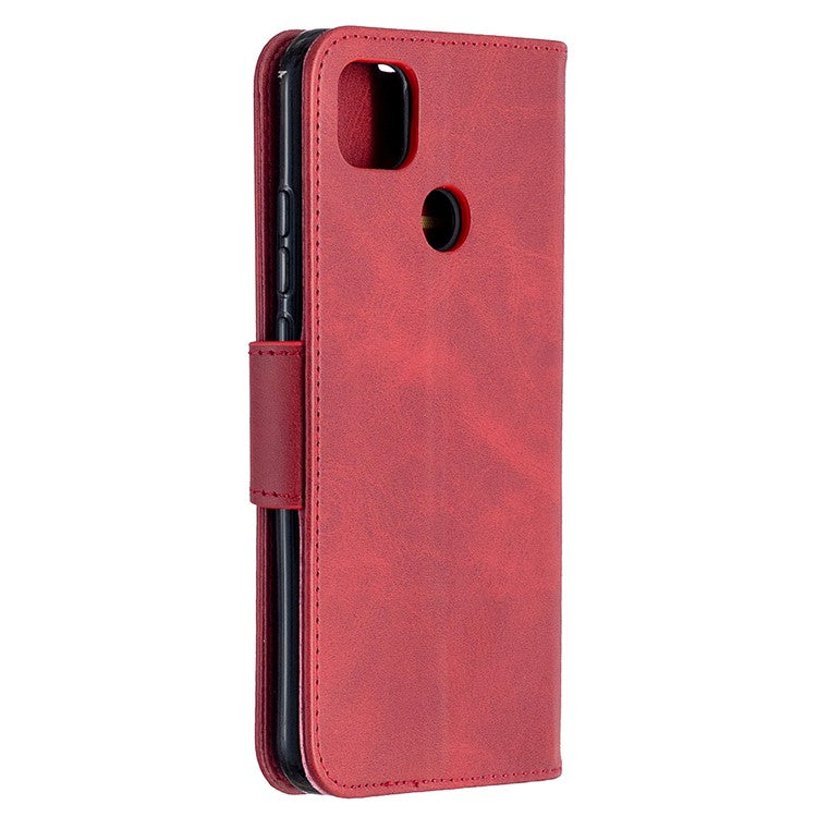 With Wallet Leather with Stand Stylish Case for Xiaomi Redmi 9C/Redmi 9C NFC - Red