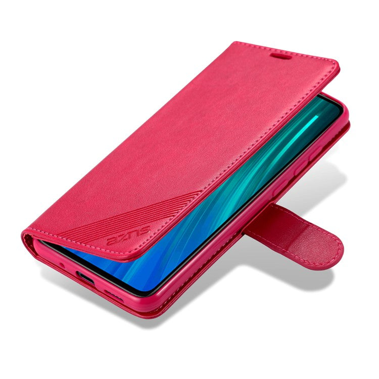 AZNS Wallet Stand Leather Protective Case for Xiaomi Redmi 9A - Red