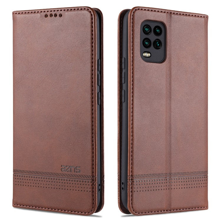 AZNS for Xiaomi Mi 10 Lite 5G Auto-absorbed Leather Wallet Shell Case - Coffee