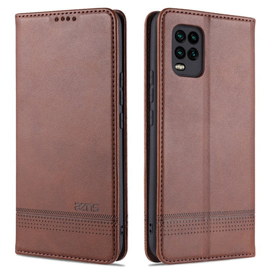 AZNS for Xiaomi Mi 10 Lite 5G Auto-absorbed Leather Wallet Shell Case - Coffee