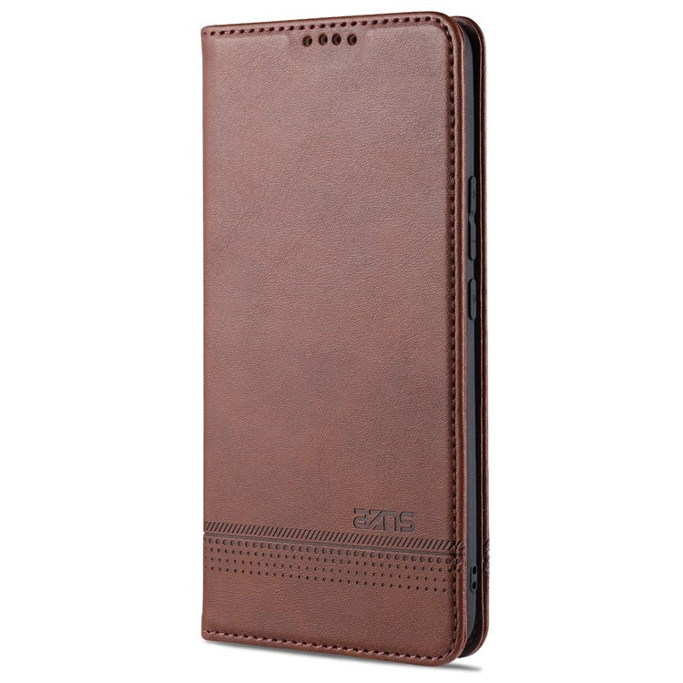 AZNS for Xiaomi Mi 10 Lite 5G Auto-absorbed Leather Wallet Shell Case - Coffee