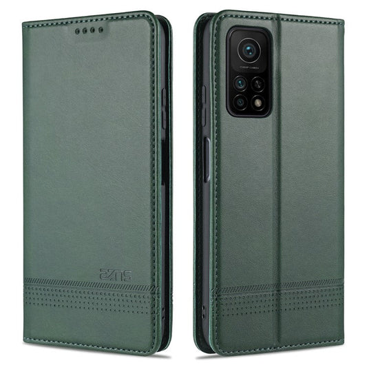 AZNS Wallet Shell for Xiaomi Redmi K30S/10T 5G/Mi 10T Pro 5G Auto-absorbed Leather Case - Green