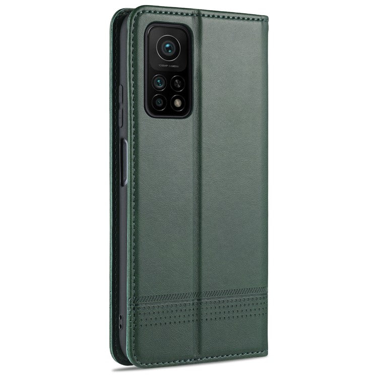 AZNS Wallet Shell for Xiaomi Redmi K30S/10T 5G/Mi 10T Pro 5G Auto-absorbed Leather Case - Green