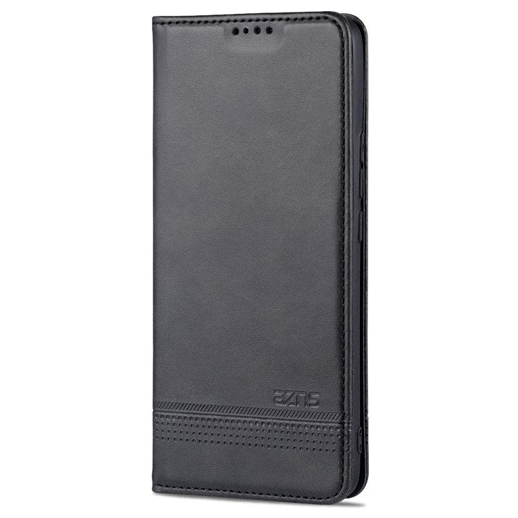 AZNS Auto-absorbed Magnetic Stand Wallet Leather Phone Protection Shell Case for Xiaomi Mi 11 Ultra - Black