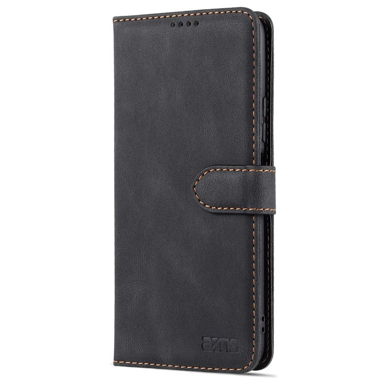 AZNS PU Leather Magnetic Clasp Phone Cover with Stand Wallet for Xiaomi 11T/11T Pro - Black