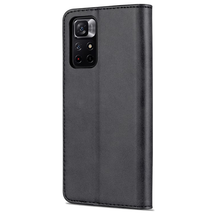 AZNS for Xiaomi Redmi Note 11 5G (China) (MediaTek)/Note 11T 5G/Note 11S 5G PU Leather Flip Folio Case Wallet Stand Shockproof TPU Inner Shell Phone Cover - Black