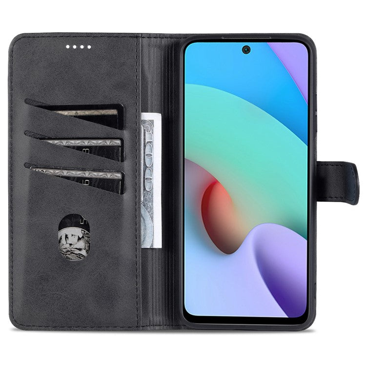 AZNS for Xiaomi Redmi Note 11 5G (China) (MediaTek)/Note 11T 5G/Note 11S 5G PU Leather Flip Folio Case Wallet Stand Shockproof TPU Inner Shell Phone Cover - Black