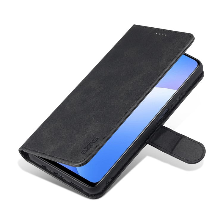 AZNS for Xiaomi Redmi Note 11 5G (China) (MediaTek)/Note 11T 5G/Note 11S 5G PU Leather Flip Folio Case Wallet Stand Shockproof TPU Inner Shell Phone Cover - Black