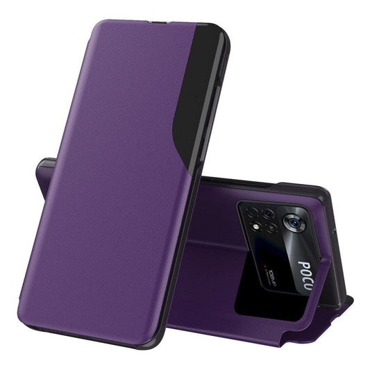 For Xiaomi Poco X4 Pro 5G Flip Cover PU Leather Stand Full Body Protective Case - Purple
