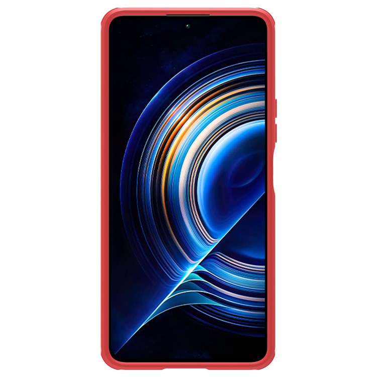 NILLKIN Super Frosted Shield Pro Matte Case for Xiaomi Redmi K50/Redmi K50 Pro, Fingerprint-free PC Back TPU Soft Frame Protective Phone Cover - Red