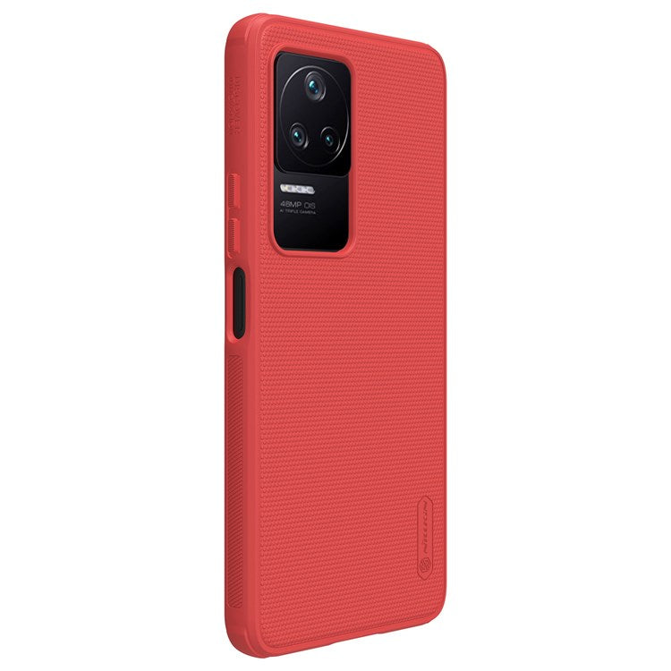 NILLKIN Super Frosted Shield Pro Matte Case for Xiaomi Redmi K50/Redmi K50 Pro, Fingerprint-free PC Back TPU Soft Frame Protective Phone Cover - Red