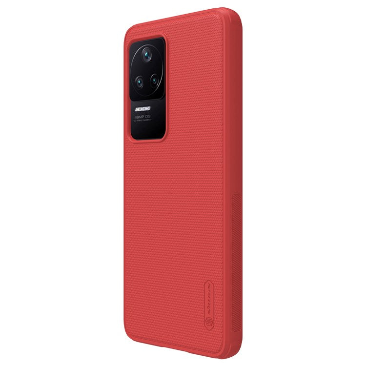 NILLKIN Super Frosted Shield Pro Matte Case for Xiaomi Redmi K50/Redmi K50 Pro, Fingerprint-free PC Back TPU Soft Frame Protective Phone Cover - Red