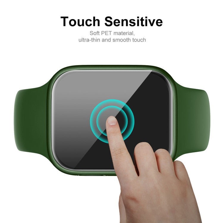 ENKAY HAT PRINCE 2Pcs / Set 3D Curved Hot Bending Full Coverage PET Soft Film for Apple Watch Series 9 / 8 / 7 45mm - Transparent