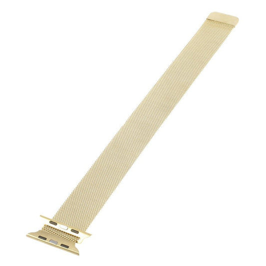 PRAGUS For Milanese Stainless Steel Watchband Wristband for Apple Watch Series 10 46mm / Ultra 2 Ultra 49mm / 9 8 7 45mm / SE (2023) SE (2022) SE 6 5 4 44mm / 3 2 1 42mm - Champagne Gold Color