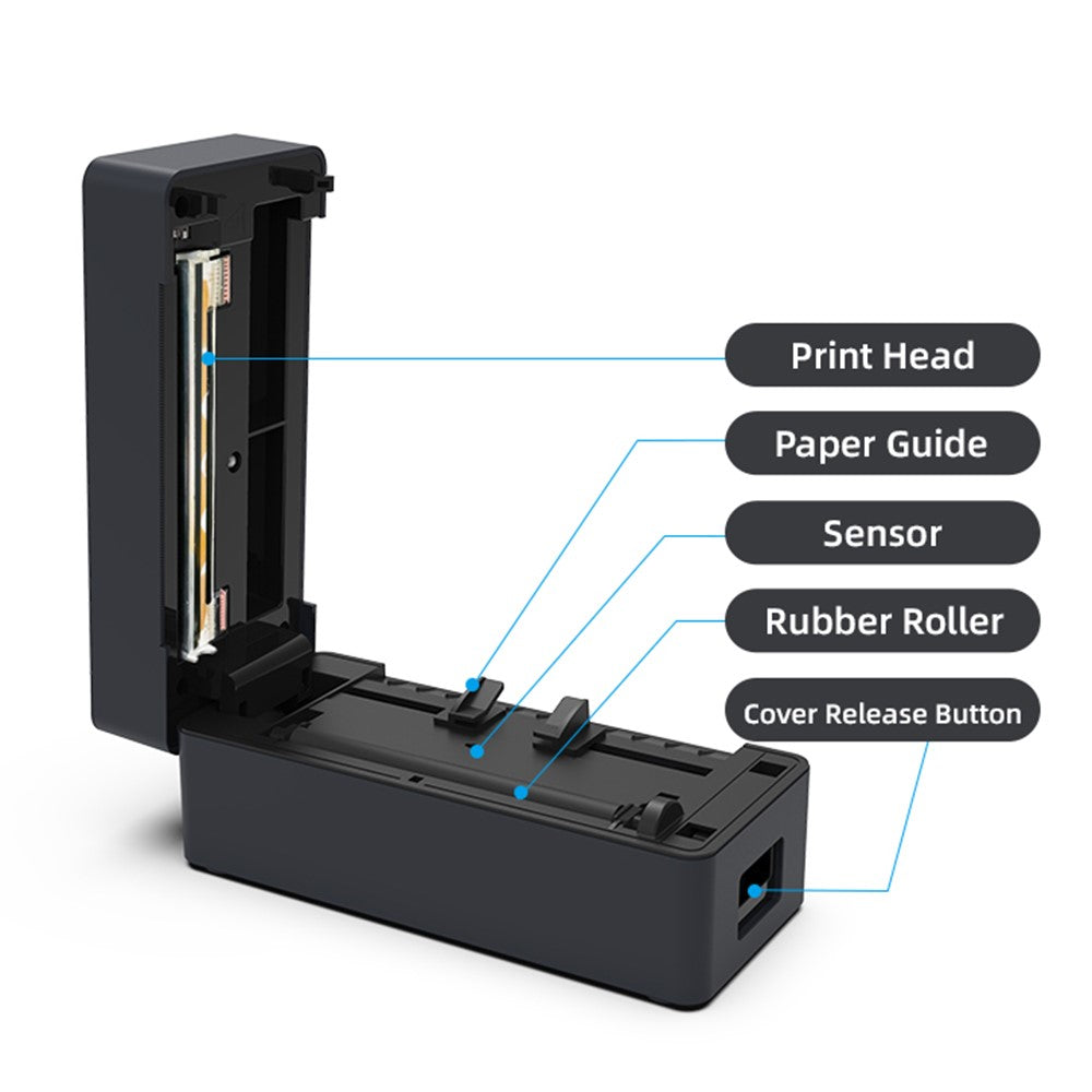 110mm-Thermal-Label-Printer-USB-Interface-Direct-Thermal-Printing-Portable-Shipping-Bill-Printer-Black-/-EU-Plug