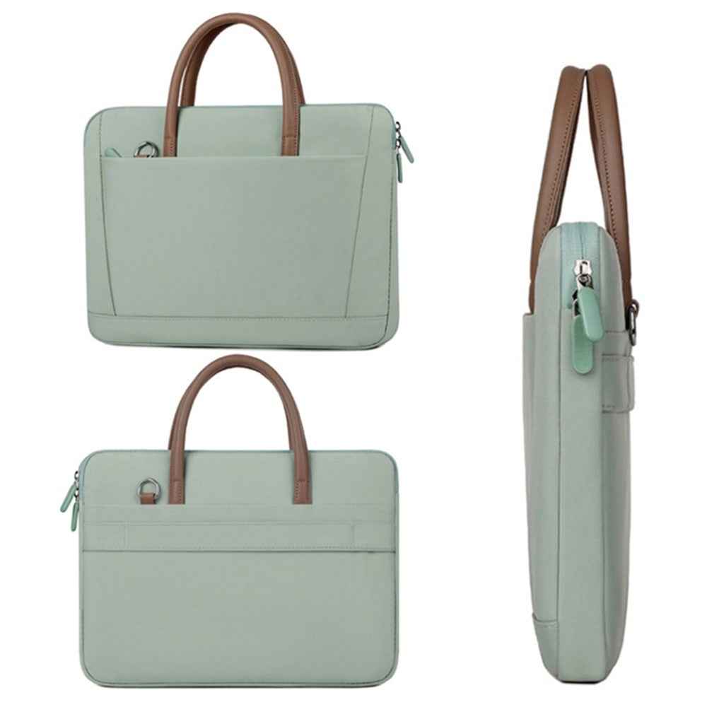 13-13.3 Inch Laptop Bag Waterproof Notebook Computer Handbag with Shoulder Strap - Beige