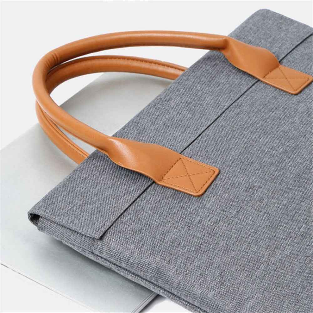 13.4-14.4 inch Medium Computer Carrying Case Oxford Cloth Handbag Laptop Bag with PU Handle - Black