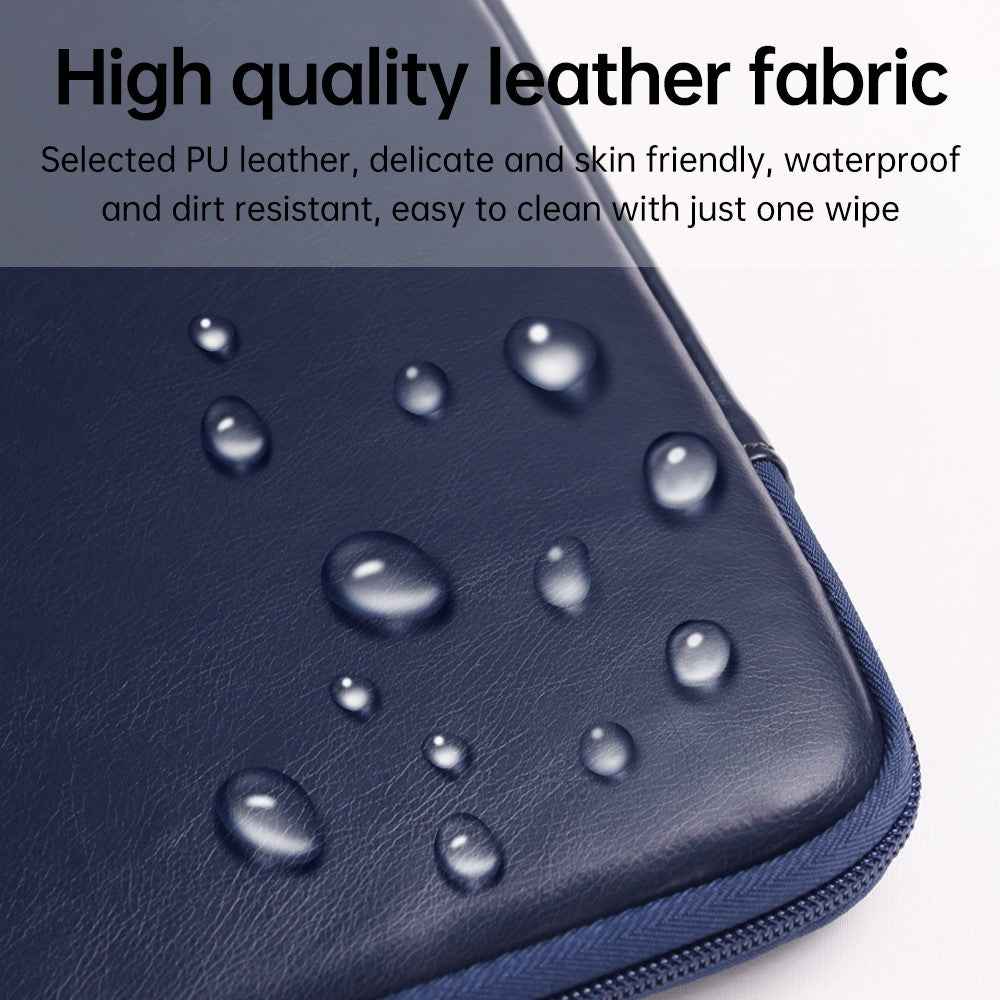 15-15.6 Inch Notebook Computer Carrying Pouch PU Leather Laptop Bag - Black