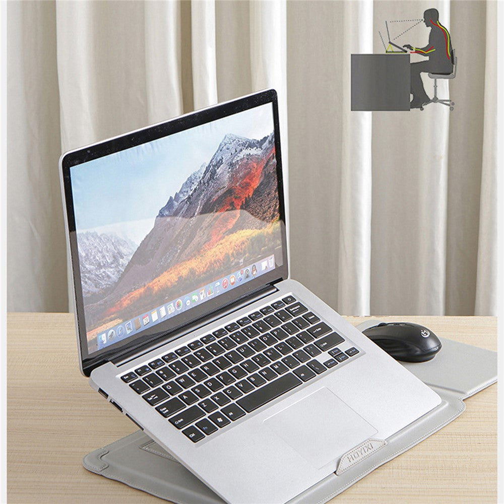 15-16-inch-Laptop-Sleeve-Case-PU-Leather-Ultra-Thin-Carrying-Bag-with-Folding-Stand-Grey
