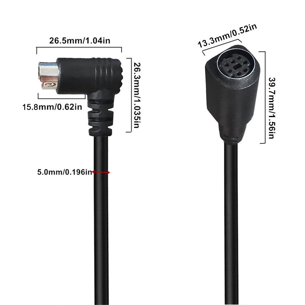 1.8m-Mini-DIN-7-Pin-Cable-Elbow-Male-to-Female-Computer-Game-System-Extension-Cord