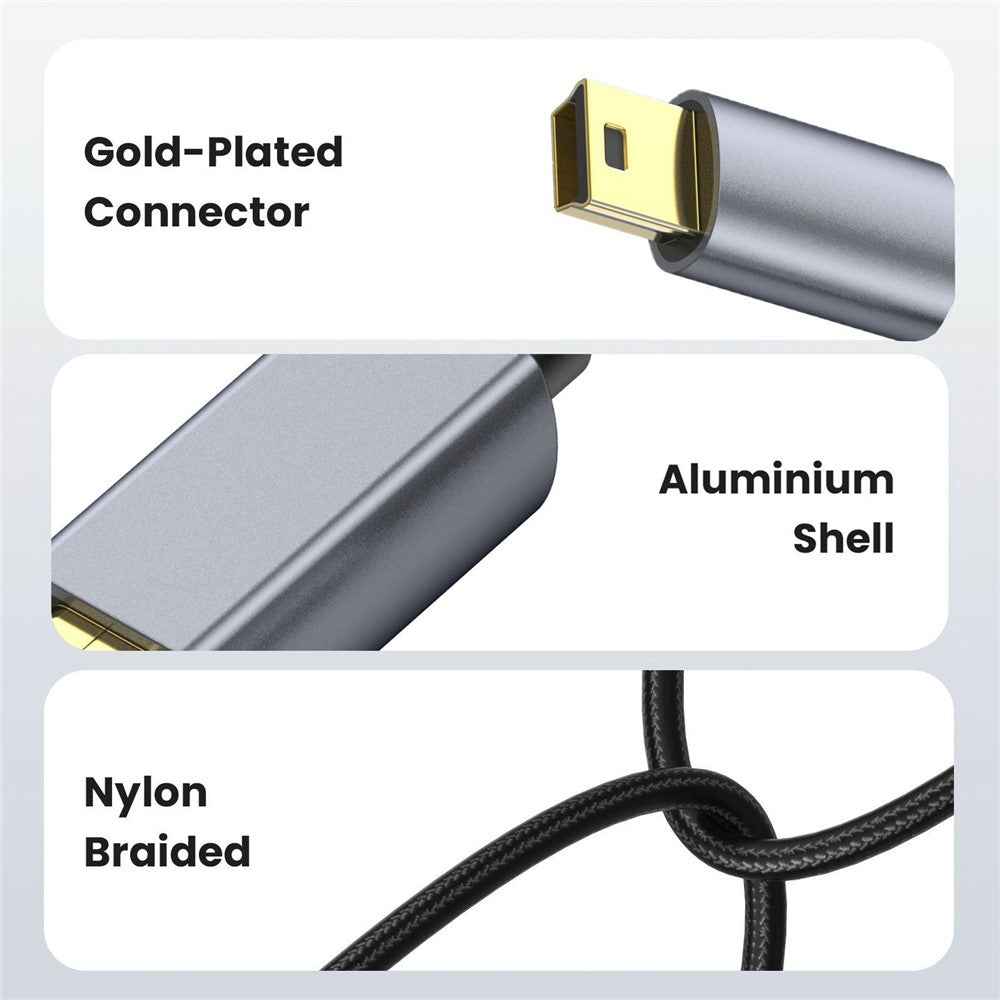 1.8m USB 2.0 to Mini B Male Charger Cord USB Mini to USB Charging Cable for PS3 Controller  /  MP3 Player  /  Camera