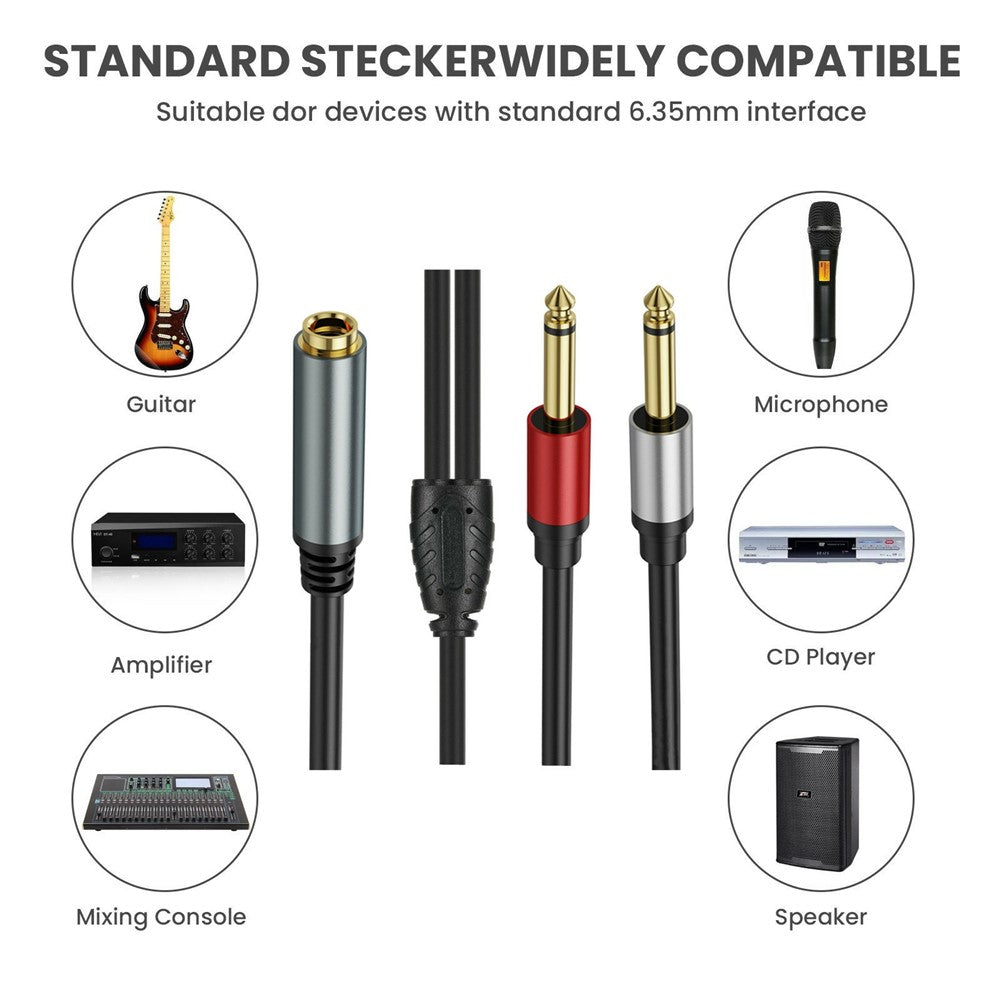 1m-6.35mm-TRS-Stereo-Female-to-Dual-6.35mm-Male-TS-Mono-Jack-Audio-Speaker-Splitter-Cable