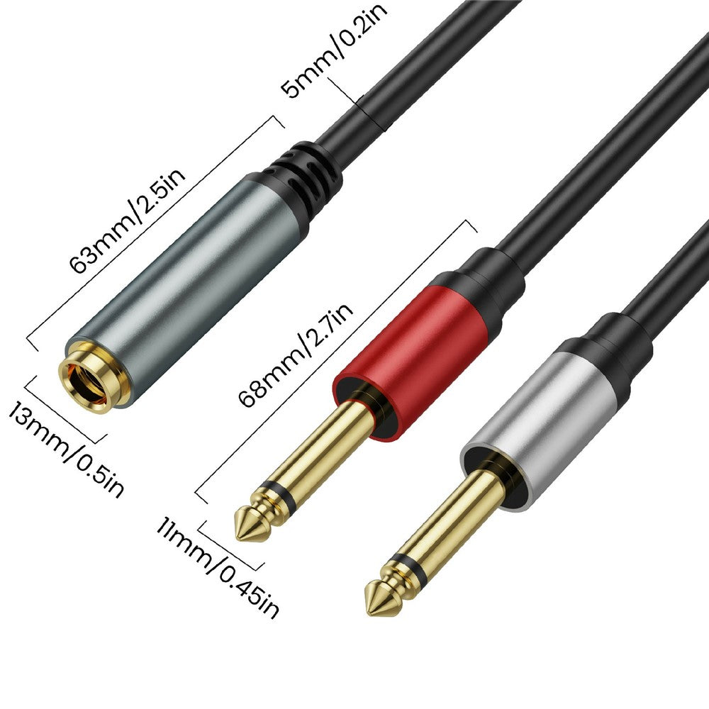 1m-6.35mm-TRS-Stereo-Female-to-Dual-6.35mm-Male-TS-Mono-Jack-Audio-Speaker-Splitter-Cable