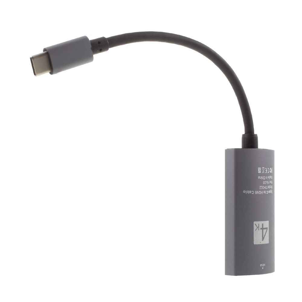 20cm Type-C Male to HDMI Female Digital 4K Adapter - Black