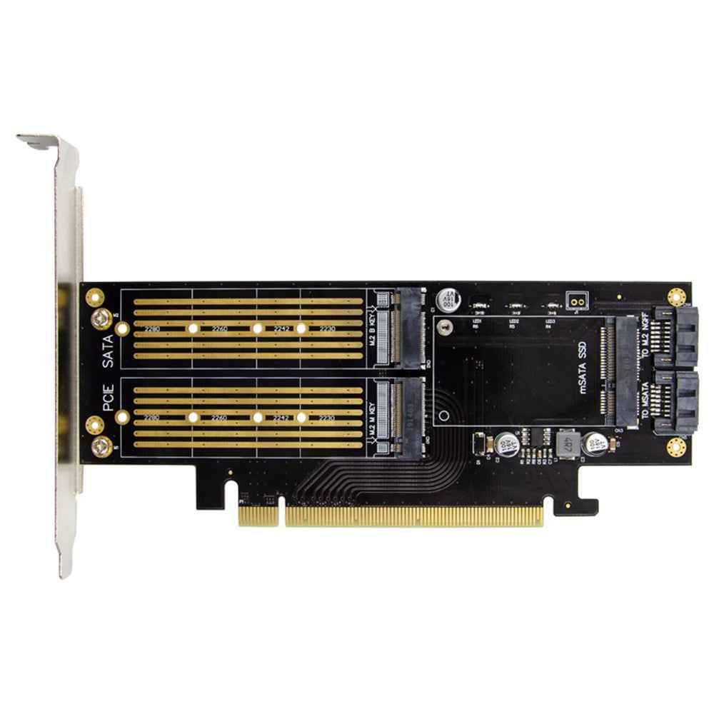 2280 PCI-E 3.0 X16 to NGFF M.2 NVMe AHCI SSD Adapter Card for M Key B Key mSATA Solid State Drive